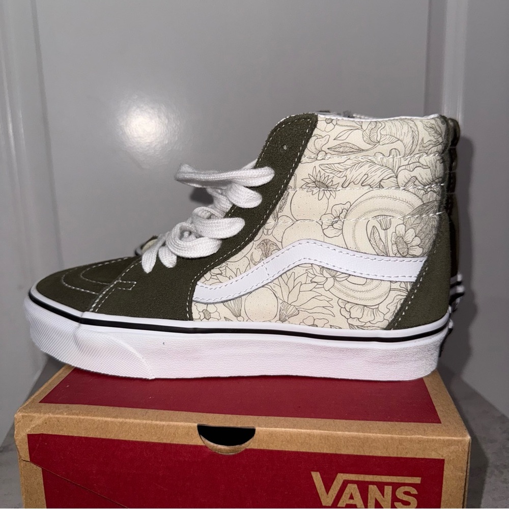 Vans Olive Green and White High Top Sneakers - Picture 5 of 7